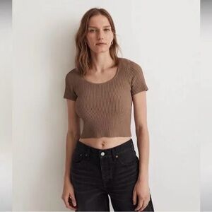 Madewell Ribbed Tan Crop Top